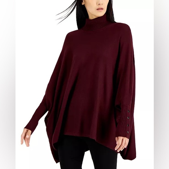 ALFANI ~ Turtleneck Poncho Sweater - Picture 1 of 3